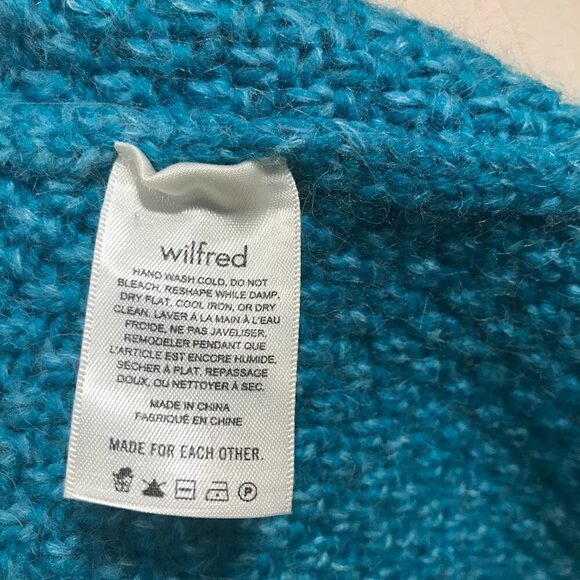 Aritzia Wilfred Blue Boatneck Wool Alpaca Mohair Sweater Size M - Picture 4 of 4
